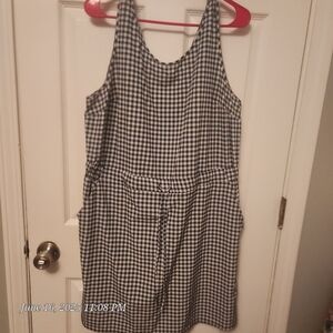Emma & Michele Black and White Plaid Dress